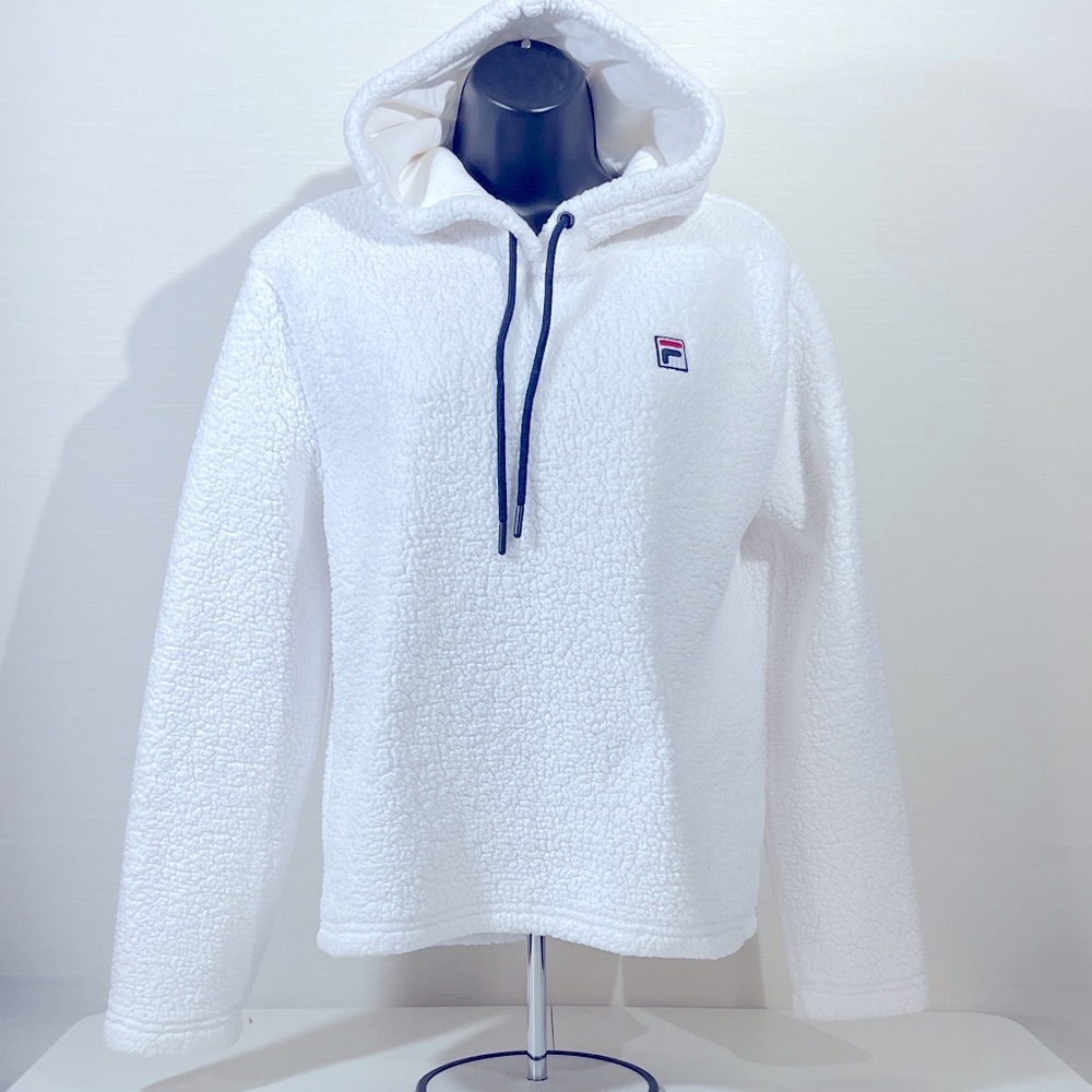 Fila White Fleece Hoodie